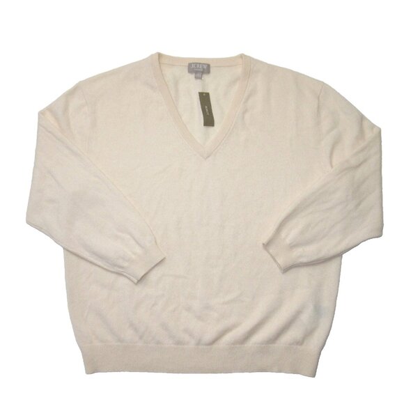 NWT J.Crew Cashmere Relaxed V-neck Sweater in Heather Muslin Oversize Pullover S - Picture 5 of 7
